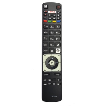 Telecomanda pentru LCD/LED AKAI, VESTEL, TELEFUNKEN, FINLUX, KENDO RC5119 cu NETFLIX si SPORTS, neagra cu functiile telecomenzii originale Telecomanda pentru LCD/LED AKAI, VESTEL, TELEFUNKEN, FINLUX, KENDO RC5119 cu NETFLIX si SPORTS, neagra cu functiile telecomenzii originale