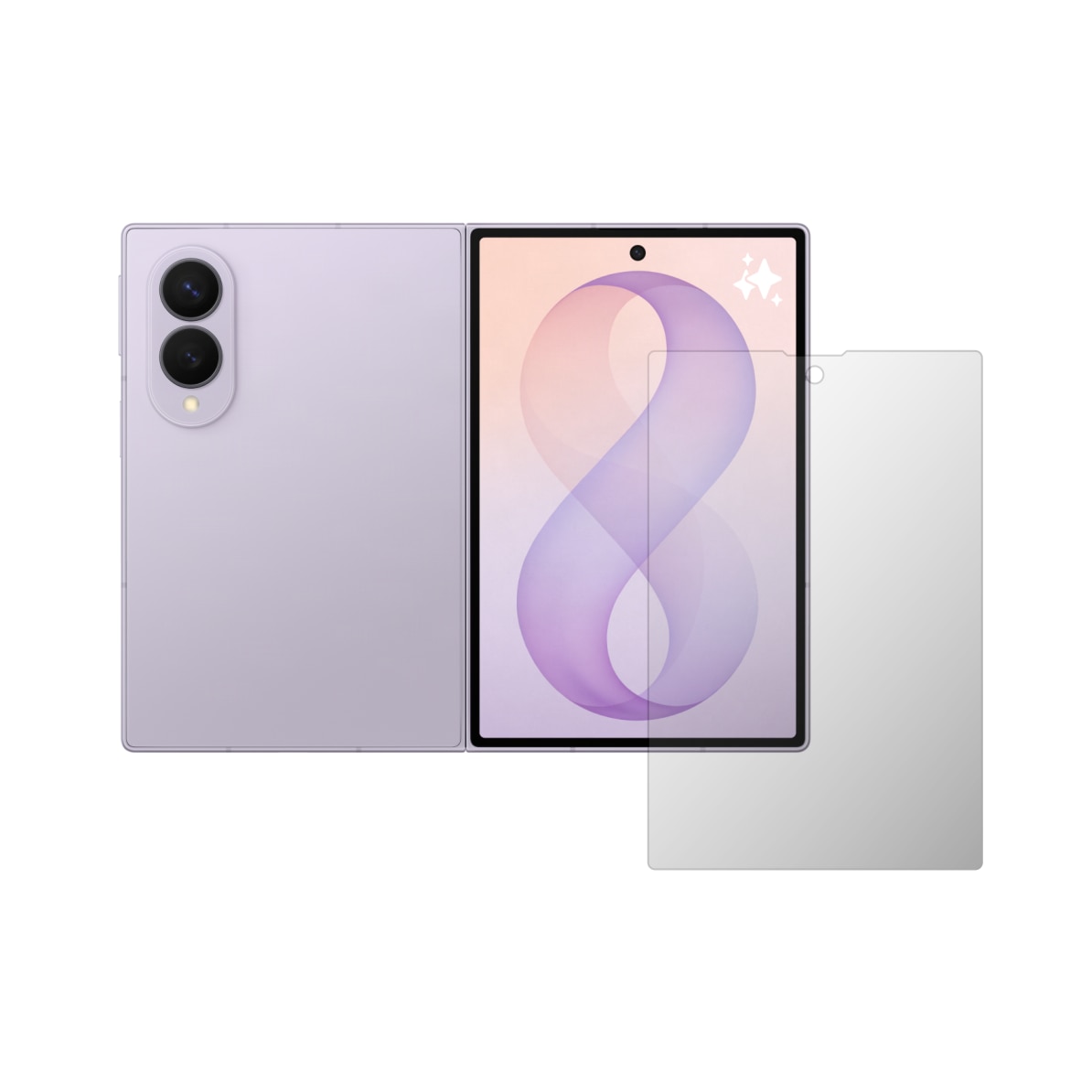 Folie Protectie Ecran iSkinz pentru Samsung Galaxy Z Fold8 - Full Display, Invisible Skinz HD, Siliconica Ultra-Clear cu Acoperire Totala, Adeziva si Flexibila