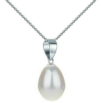 Colier Aur Alb cu Pandantiv Aur Alb si Perla Lacrima Alba Colier Aur Alb cu Pandantiv Aur Alb si Perla Lacrima Alba