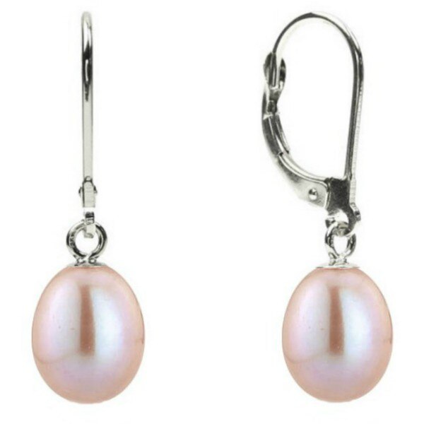 Cercei Teardrops Lavanda cu Tortita de Aur Alb de 14k