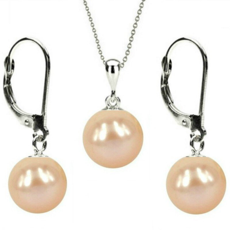 Set Aur Alb 14 k cu Perle Naturale Crem