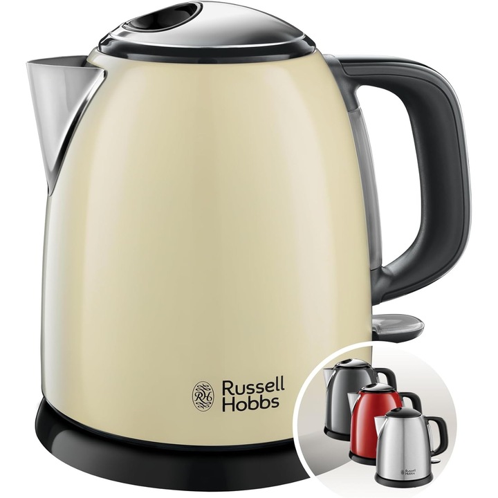 Filtru Cafea Digital Russell Hobbs Colours+, crem, temporizator, 1-3 cesti