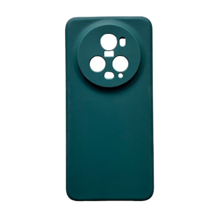 Husa silicon compatibila cu Honor Magic 5 Pro, catifea interior, Verde inchis