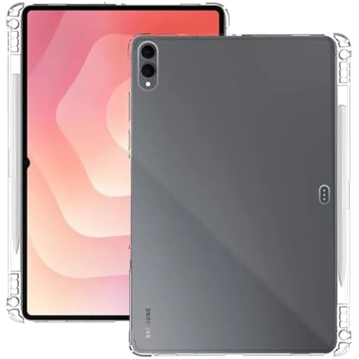 Husa pentru Galaxy Tab S11 Ultra, KONXISA cu orificiu pentru stilou, husa de protectie TPU anti-zgarieturi, rezistenta la socuri si usoara, husa de protectie pentru tableta, transparenta