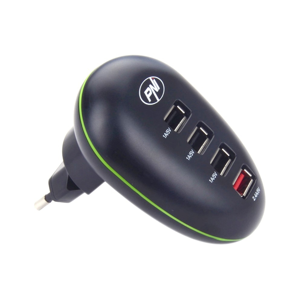 Incarcator retea PNI HC41, 4xUSB, Black