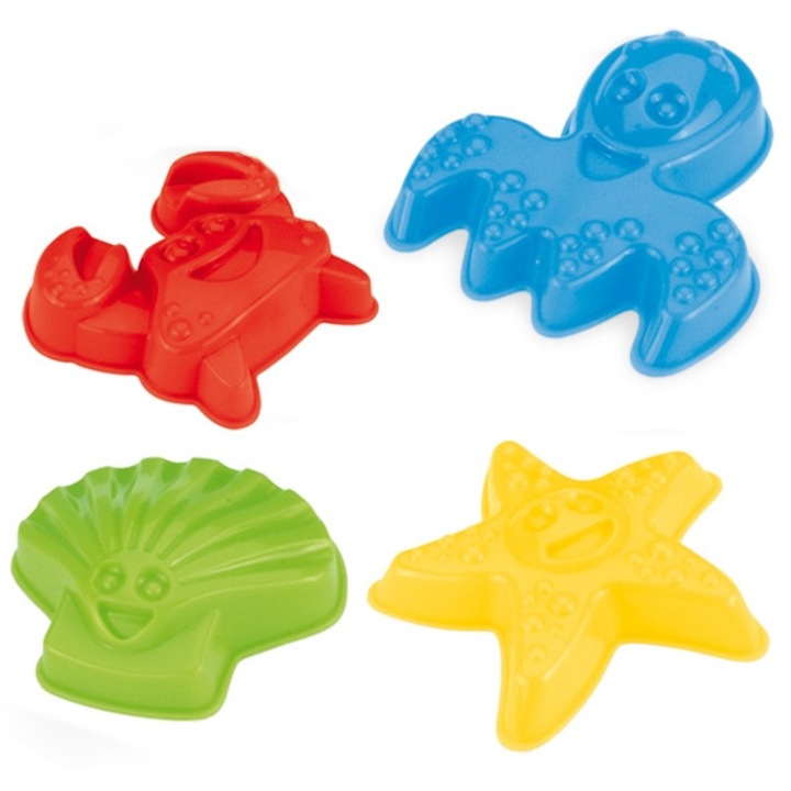 Форми за пясък Wader, С морски мотиви, 4 бр