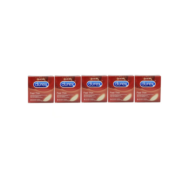 Set Prezervative Durex Feel thin, set 5 pachete