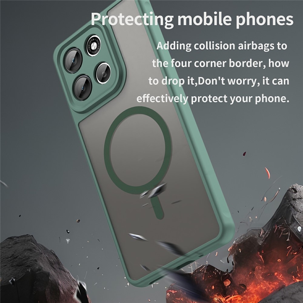 Husa pentru Motorola Edge 60 Pro, Matte, compatibila cu MagSafe, Protectie 360, Anti-Soc, Verde