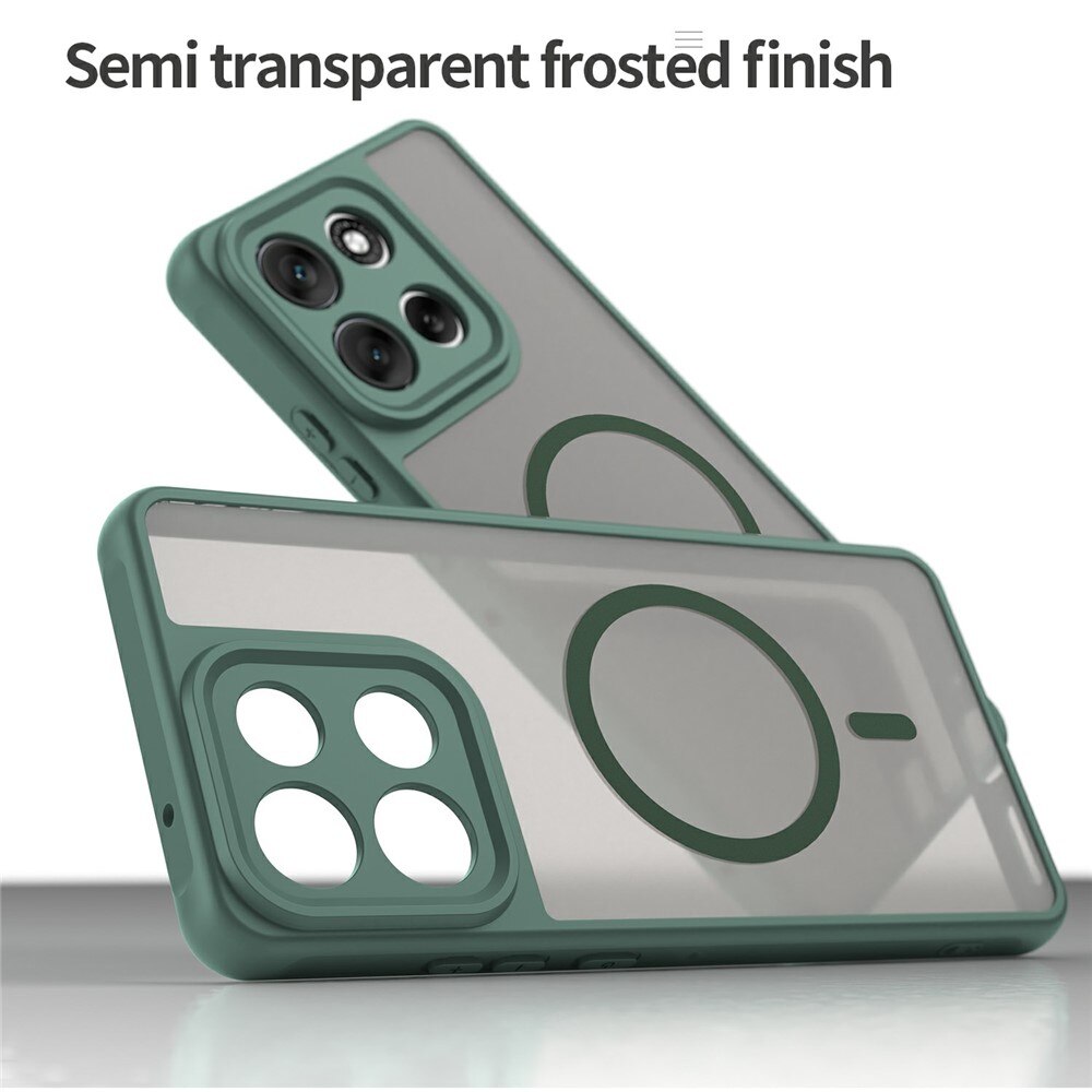Husa pentru Motorola Edge 60 Pro, Matte, compatibila cu MagSafe, Protectie 360, Anti-Soc, Verde