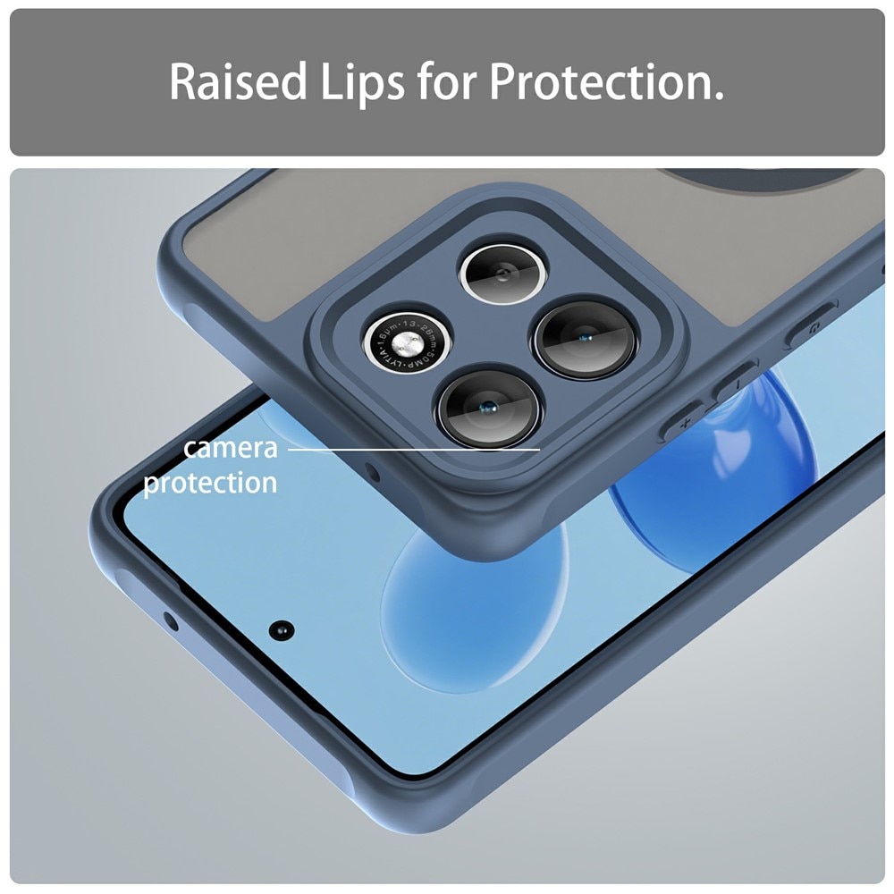 Husa pentru Motorola Edge 50 Neo, Matte, compatibila cu MagSafe, Protectie 360, Anti-Soc, Albastru