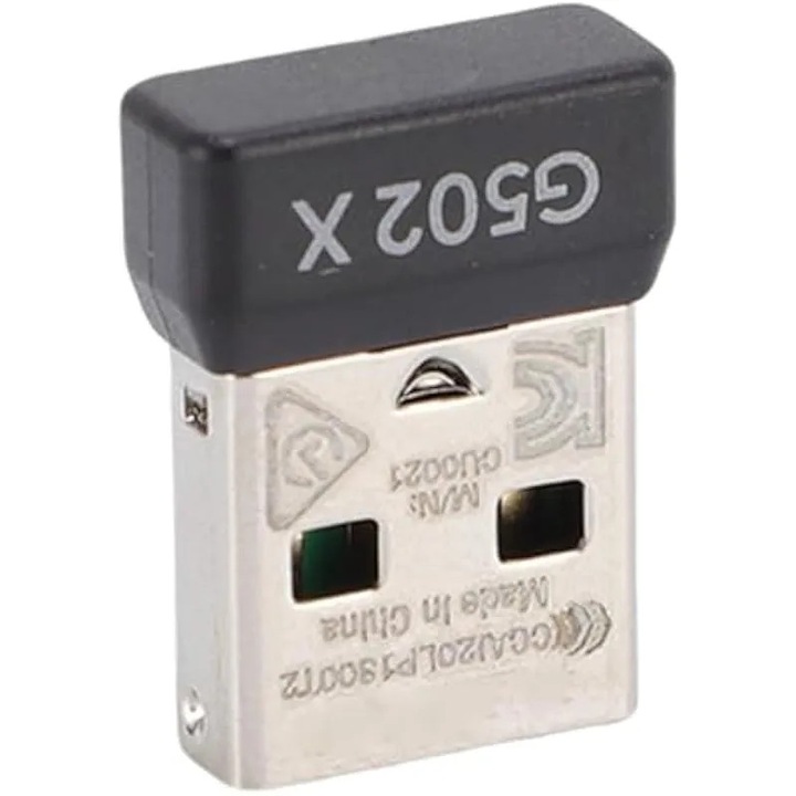 USB безжичен приемник (донгъл) K0582-CJ-260911-1554, за геймърска мишка, plug-and-play, черен/сребрист