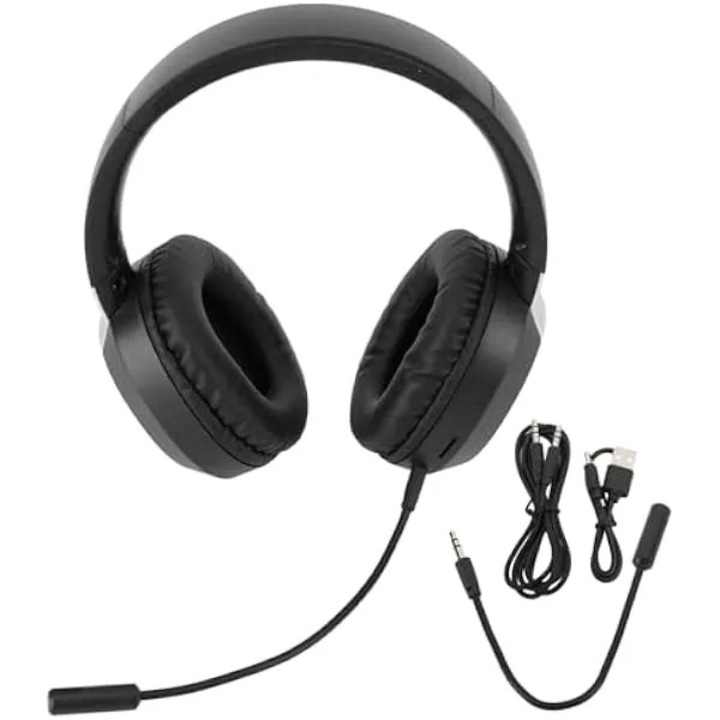 Безжични геймърски слушалки K0569-260911-4026-AMC, подвижен микрофон с шумопотискане, 30 часа живот на батерията, сгъваеми, ултра меки възглавнички, черни