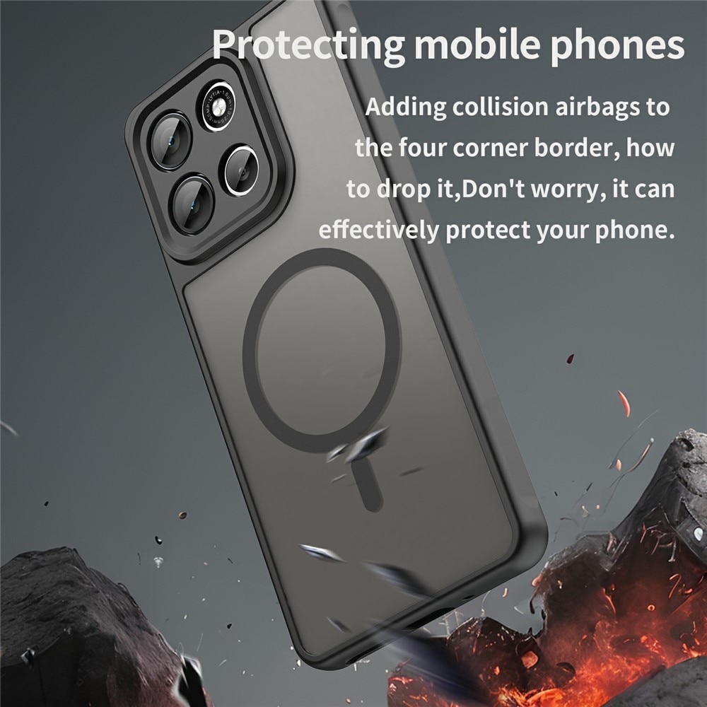 Husa pentru Motorola Moto G86, Matte, compatibila cu MagSafe, Protectie 360, Anti-Soc, Negru