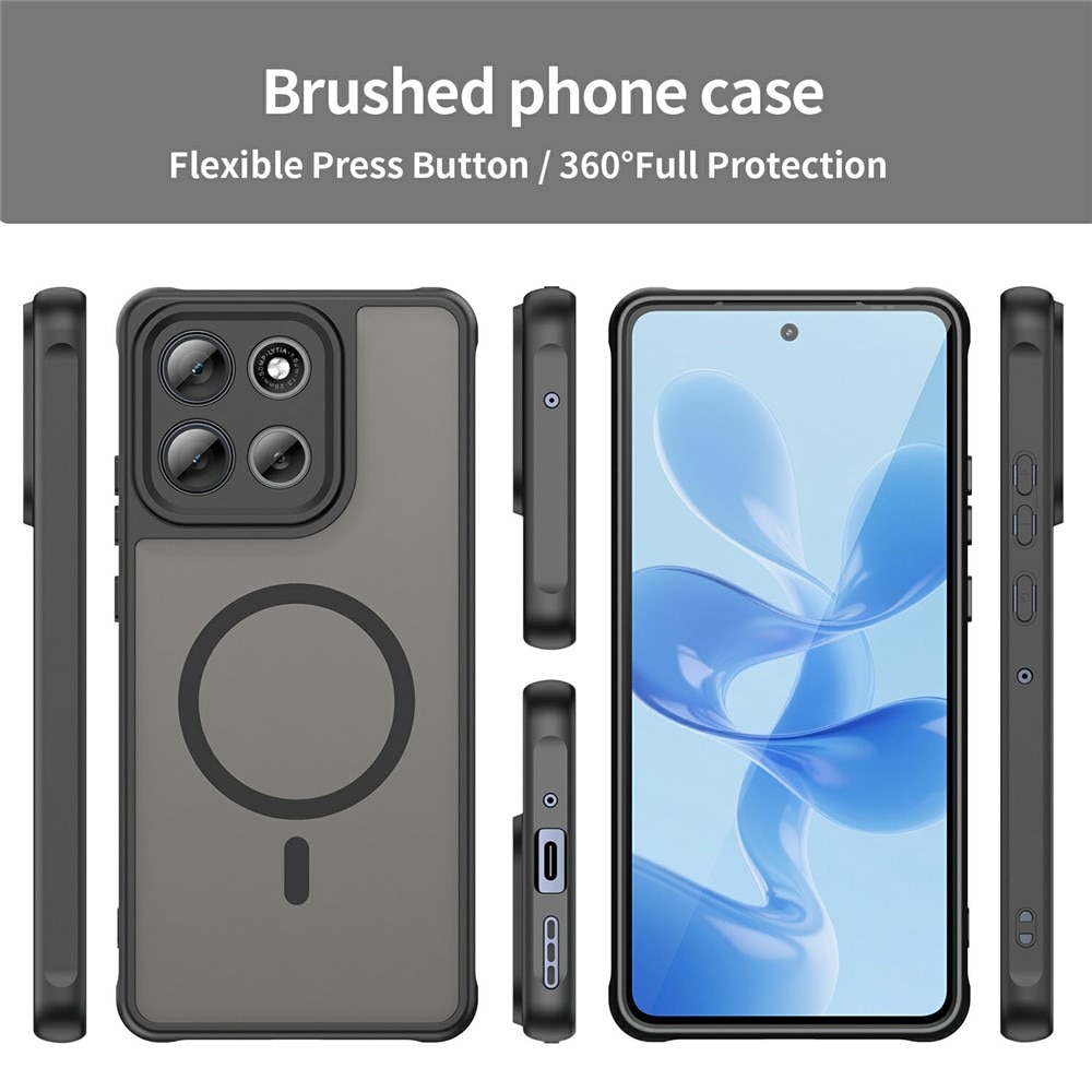 Husa pentru Motorola Moto G86, Matte, compatibila cu MagSafe, Protectie 360, Anti-Soc, Negru