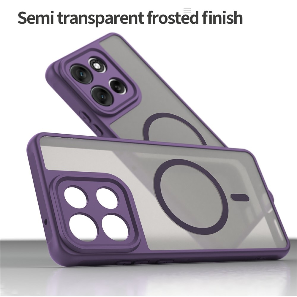 Husa pentru Motorola Edge 60 Pro, Matte, compatibila cu MagSafe, Protectie 360, Anti-Soc, Mov