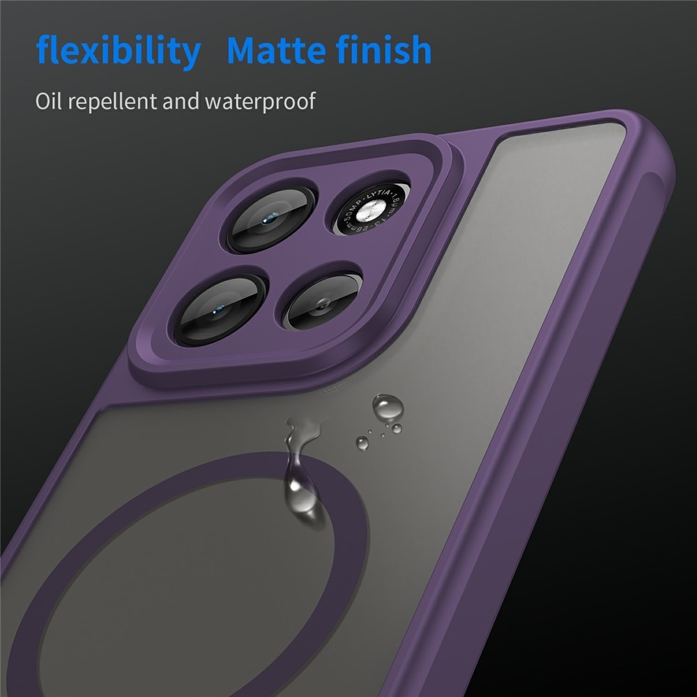 Husa pentru Motorola Edge 60 Pro, Matte, compatibila cu MagSafe, Protectie 360, Anti-Soc, Mov