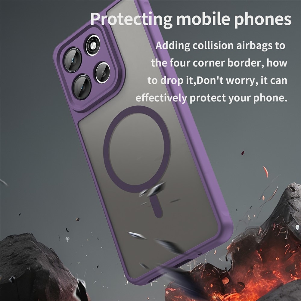Husa pentru Motorola Edge 60 Pro, Matte, compatibila cu MagSafe, Protectie 360, Anti-Soc, Mov