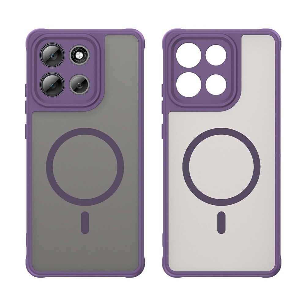 Husa pentru Motorola Edge 60 Pro, Matte, compatibila cu MagSafe, Protectie 360, Anti-Soc, Mov