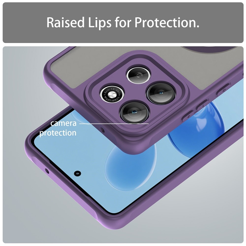 Husa pentru Motorola Edge 60 Pro, Matte, compatibila cu MagSafe, Protectie 360, Anti-Soc, Mov