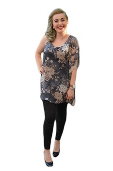 Bluza cu fluturi mari si maneci asimetrice, D&J Exclusive, Gri Bluza cu fluturi mari si maneci asimetrice, D&J Exclusive, Gri