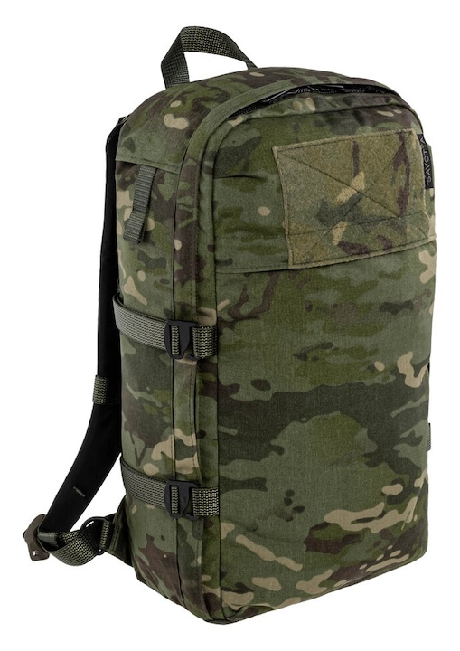 Savotta, раница Cordura 500D с отделение за лаптоп 15,5", MOLLE/PALS, предно велкро, подплатен гръб, преобразуващ се в постелка, Niukka, MultiCam Tropic, 20 L