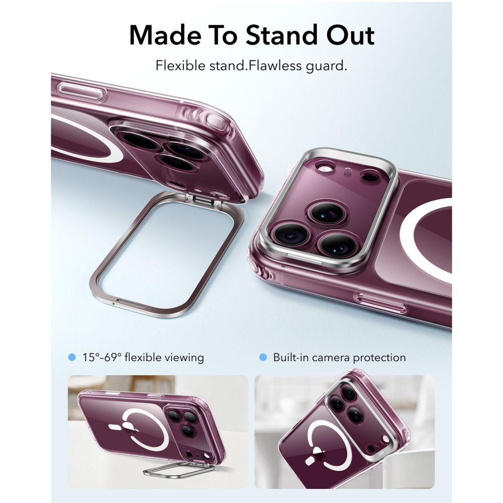 Husa ESR Classic Hybrid Kickstand cu MagSafe compatibila cu iPhone 18 Pro Max / 17 Pro Max, Transparent
