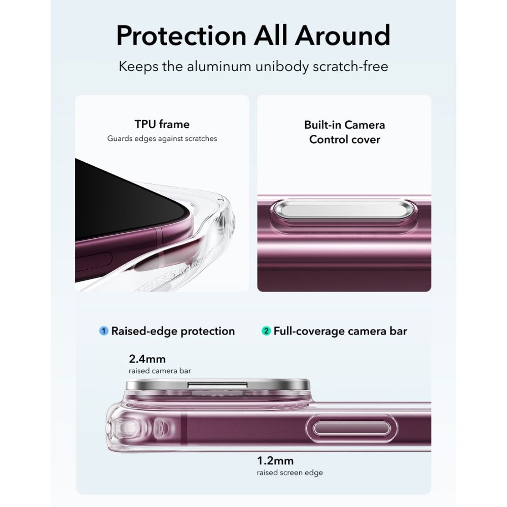 Husa ESR Classic Hybrid Kickstand cu MagSafe compatibila cu iPhone 18 Pro Max / 17 Pro Max, Transparent