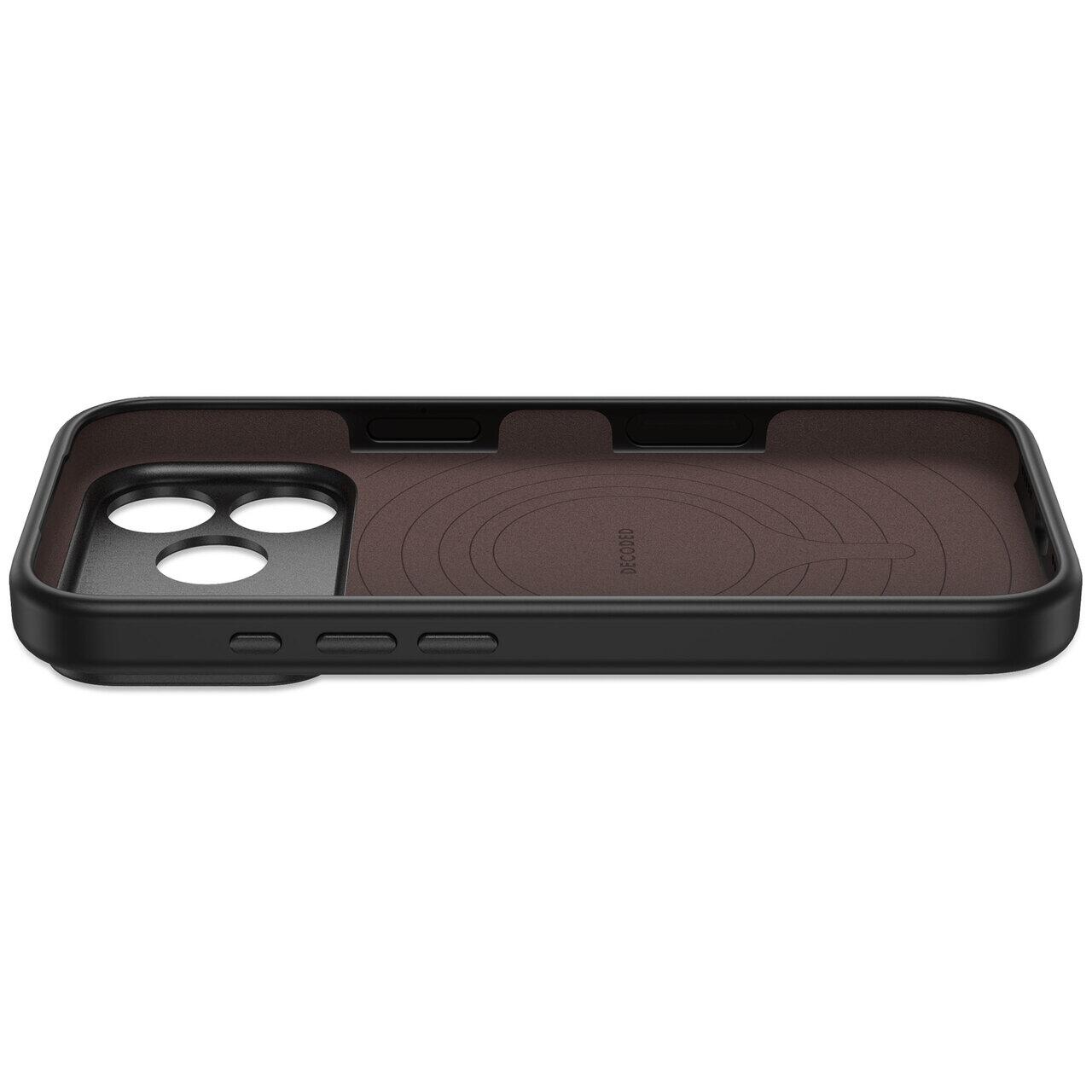 Husa din silicon antimicrobian DECODED compatibila MagSafe pentru iPhone 18 Pro, Black