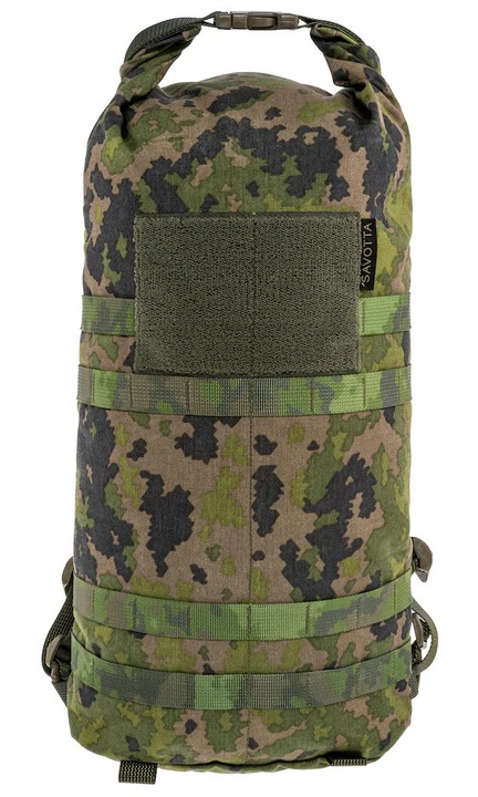 Savotta, раница от Cordura 500D Hatka 12, roll-top, съвместима с MOLLE/PALS, джоб за хидратация, M05 Woodland, 12 л