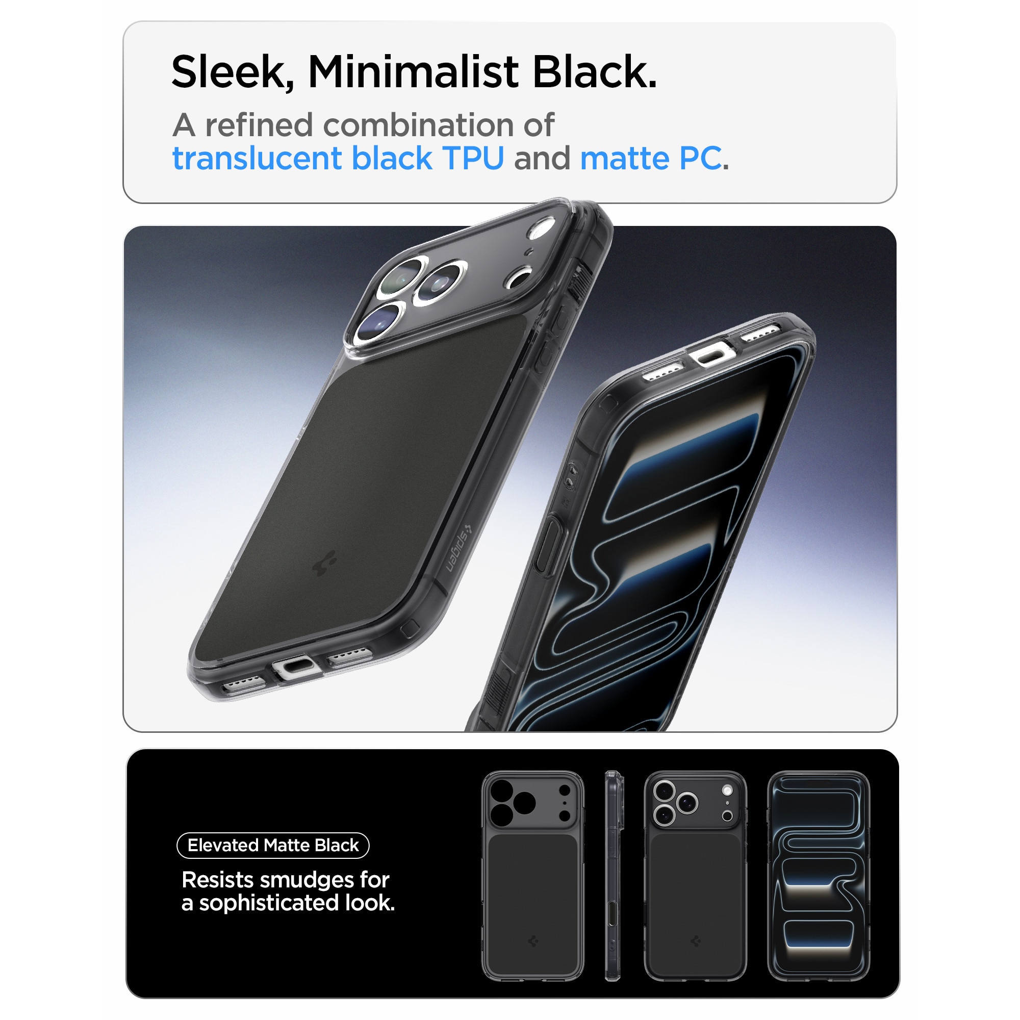 Husa Spigen Ultra Hybrid T cu MagSafe compatibila cu iPhone 18 Pro Max / 17 Pro Max, Matte Black