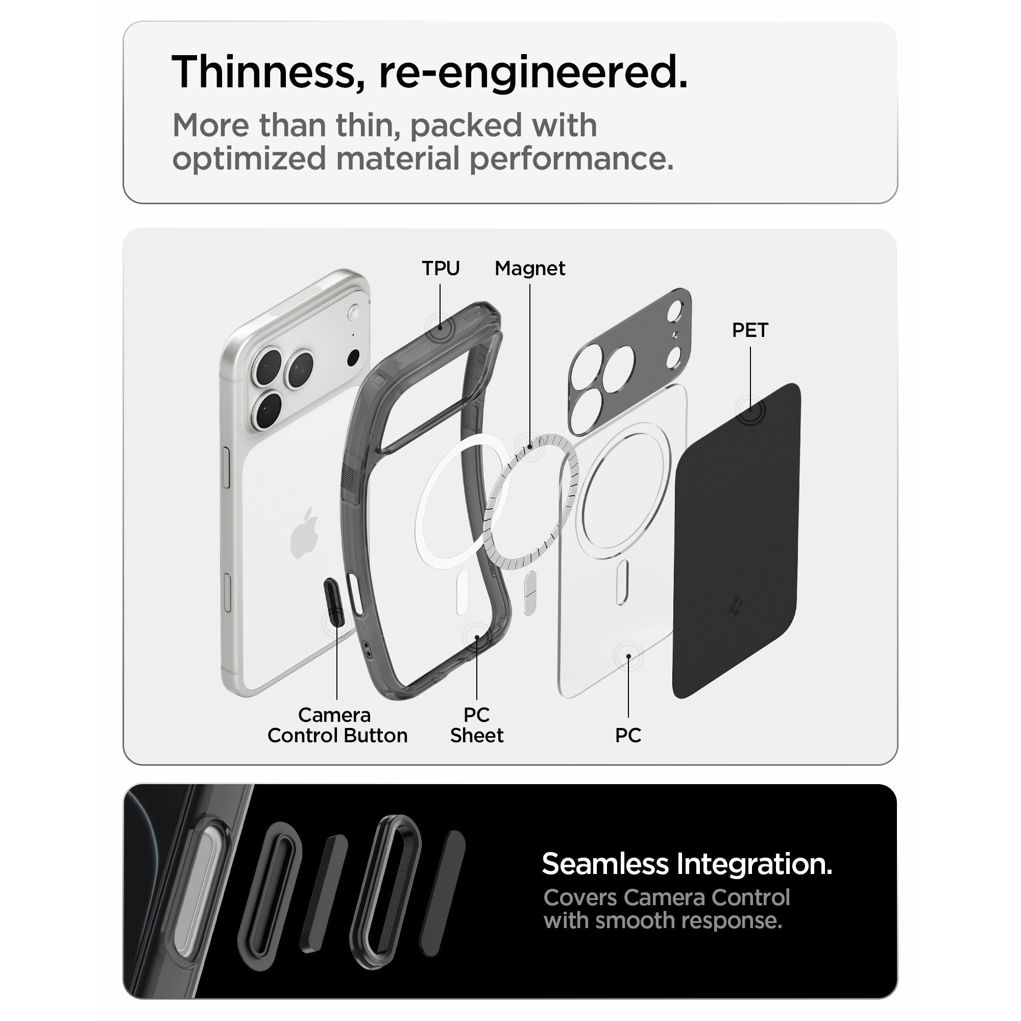 Husa Spigen Ultra Hybrid T cu MagSafe compatibila cu iPhone 18 Pro Max / 17 Pro Max, Matte Black