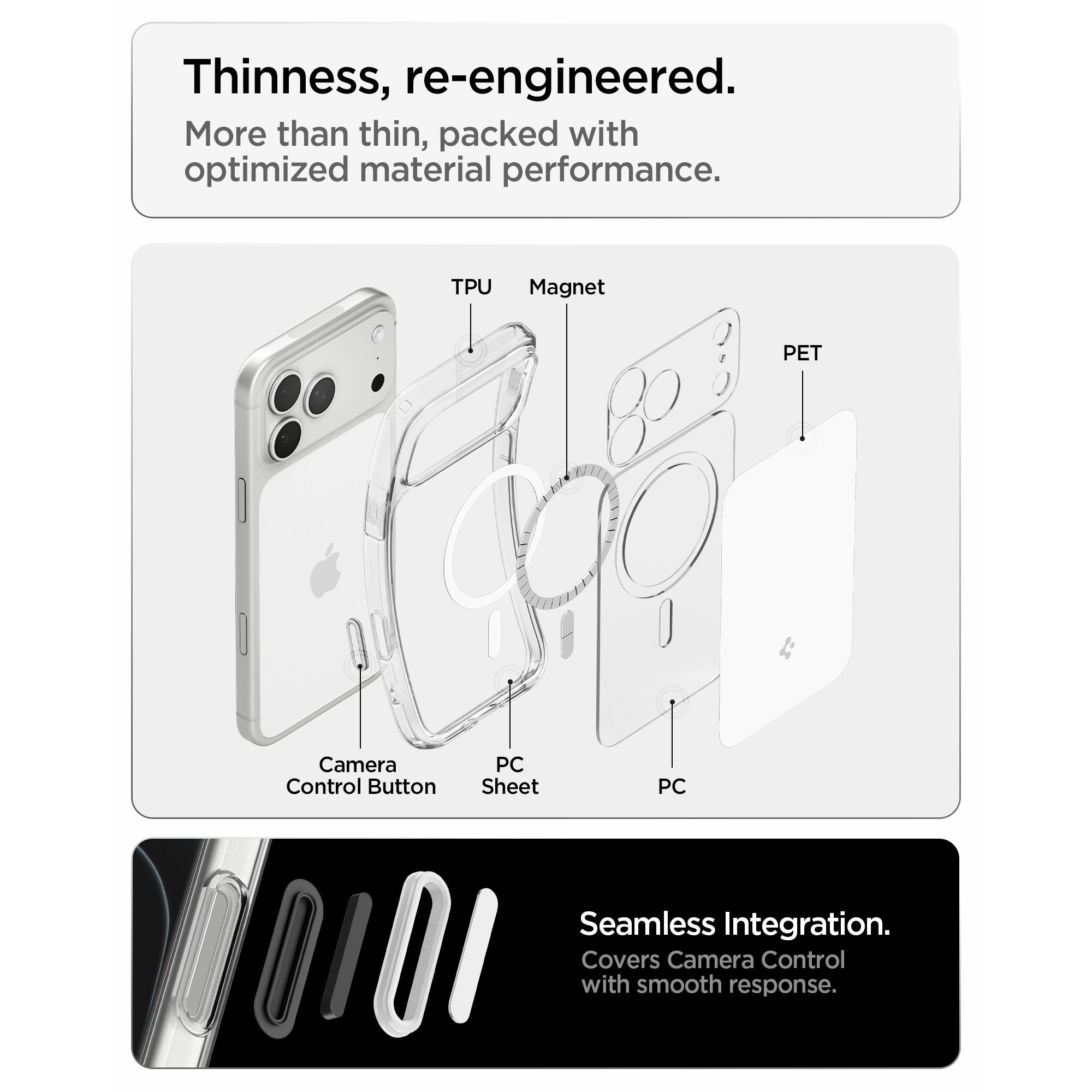 Husa Spigen Ultra Hybrid T cu MagSafe compatibila cu iPhone 18 Pro Max / 17 Pro Max, Glossy White