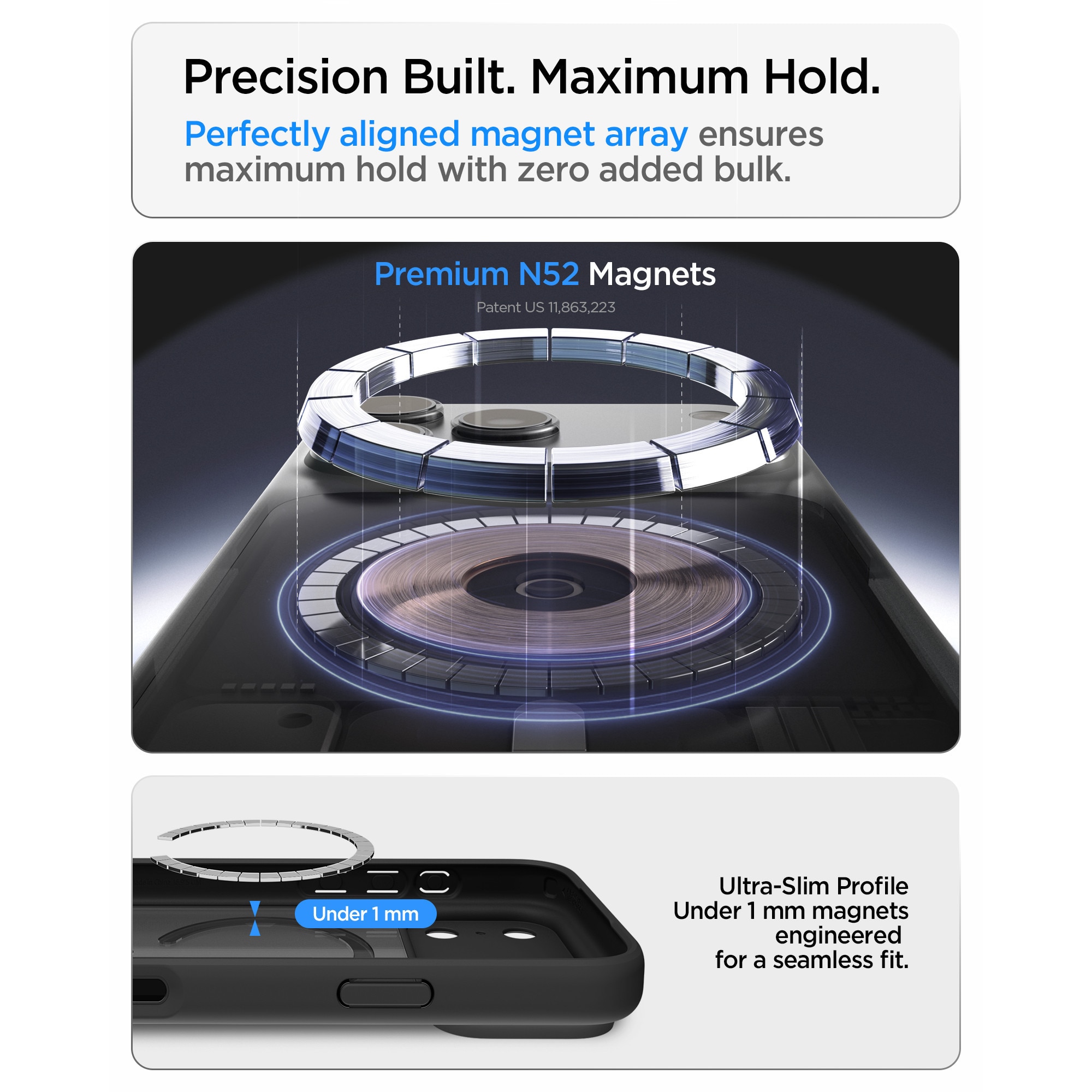Husa Spigen Ultra Hybrid Matte MagFit cu MagSafe compatibila cu iPhone 18 Pro Max / 17 Pro Max, Frost Black
