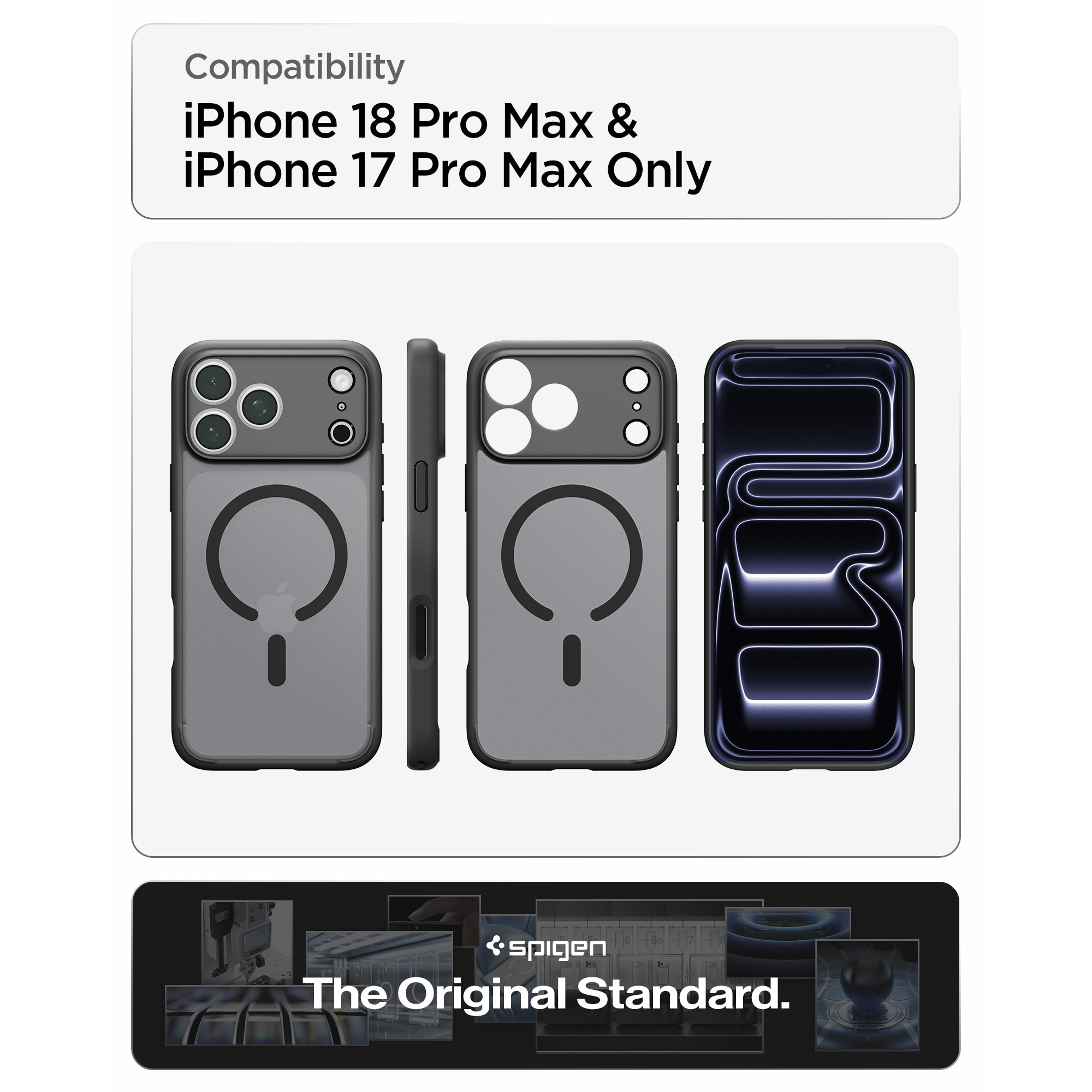 Husa Spigen Ultra Hybrid Matte MagFit cu MagSafe compatibila cu iPhone 18 Pro Max / 17 Pro Max, Frost Black