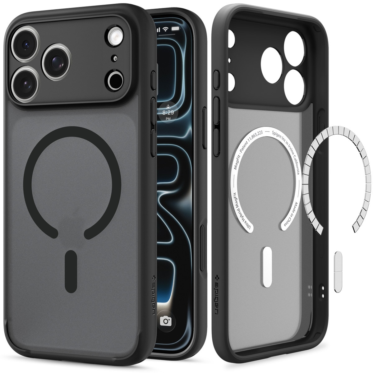 Husa Spigen Ultra Hybrid Matte MagFit cu MagSafe compatibila cu iPhone 18 Pro Max / 17 Pro Max, Frost Black
