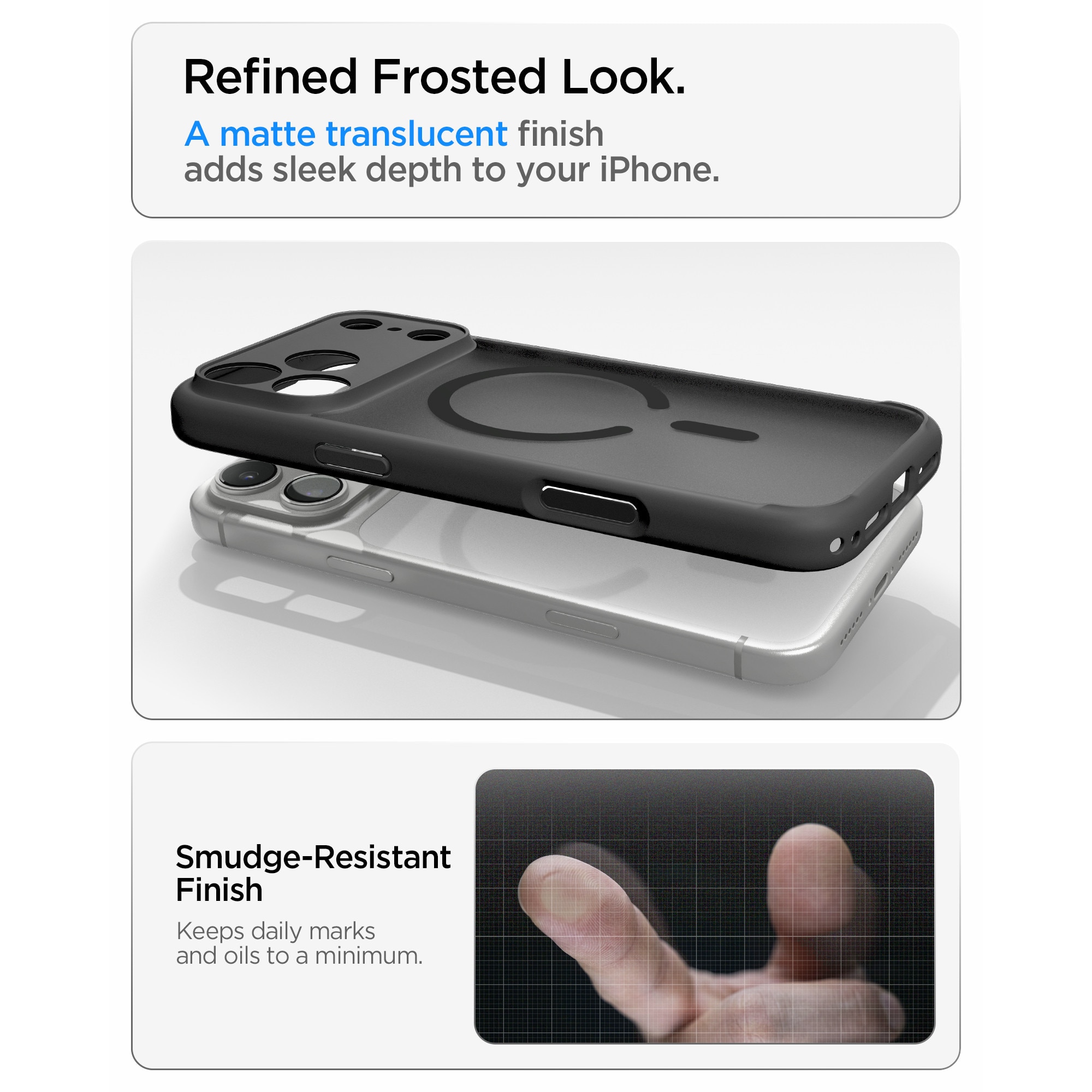 Husa Spigen Ultra Hybrid Matte MagFit cu MagSafe compatibila cu iPhone 18 Pro Max / 17 Pro Max, Frost Black