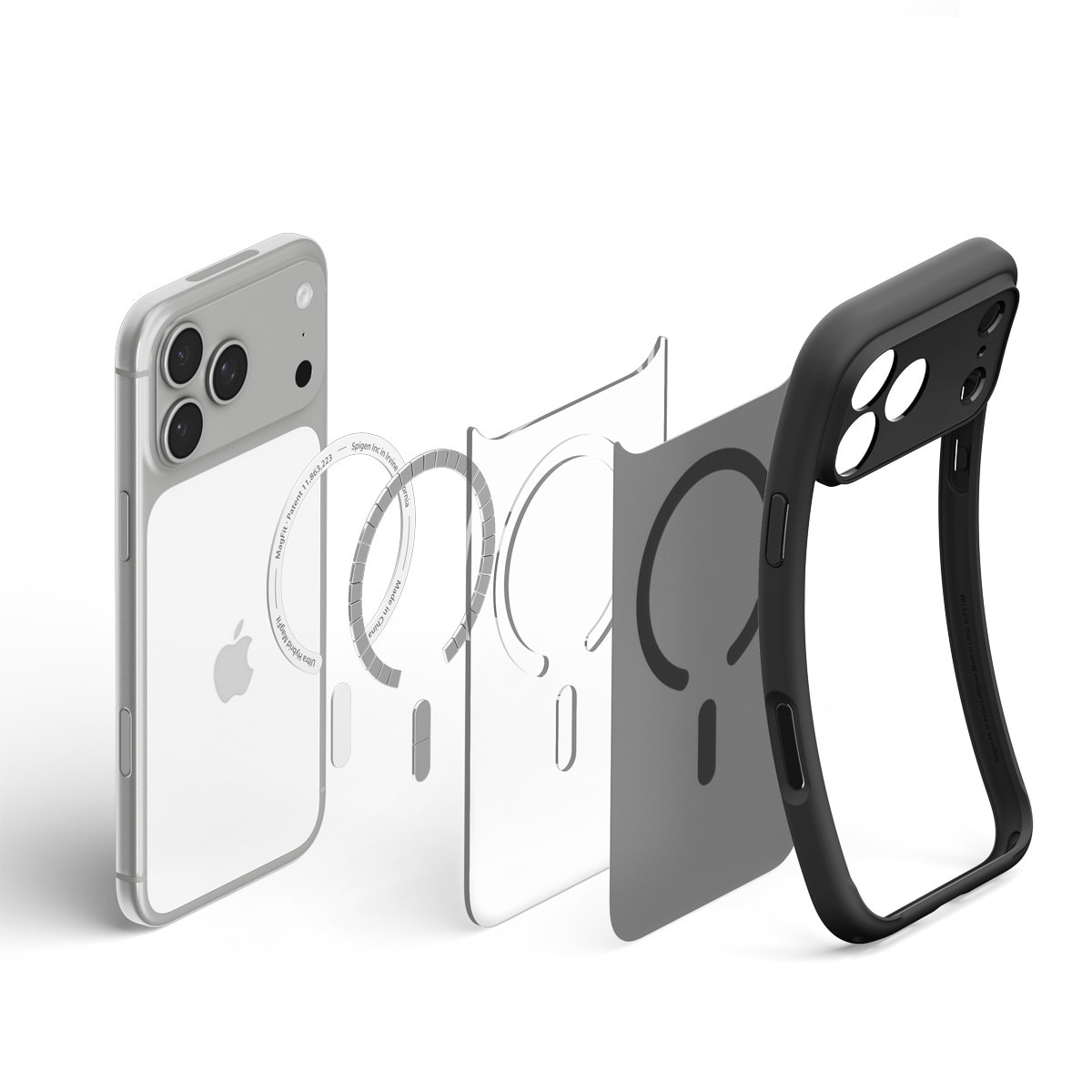 Husa Spigen Ultra Hybrid Matte MagFit cu MagSafe compatibila cu iPhone 18 Pro Max / 17 Pro Max, Frost Black