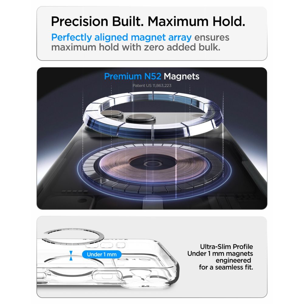 Husa Spigen Ultra Hybrid Mag cu MagSafe compatibila cu iPhone 18 Pro Max / 17 Pro Max, Albastru / Transparent