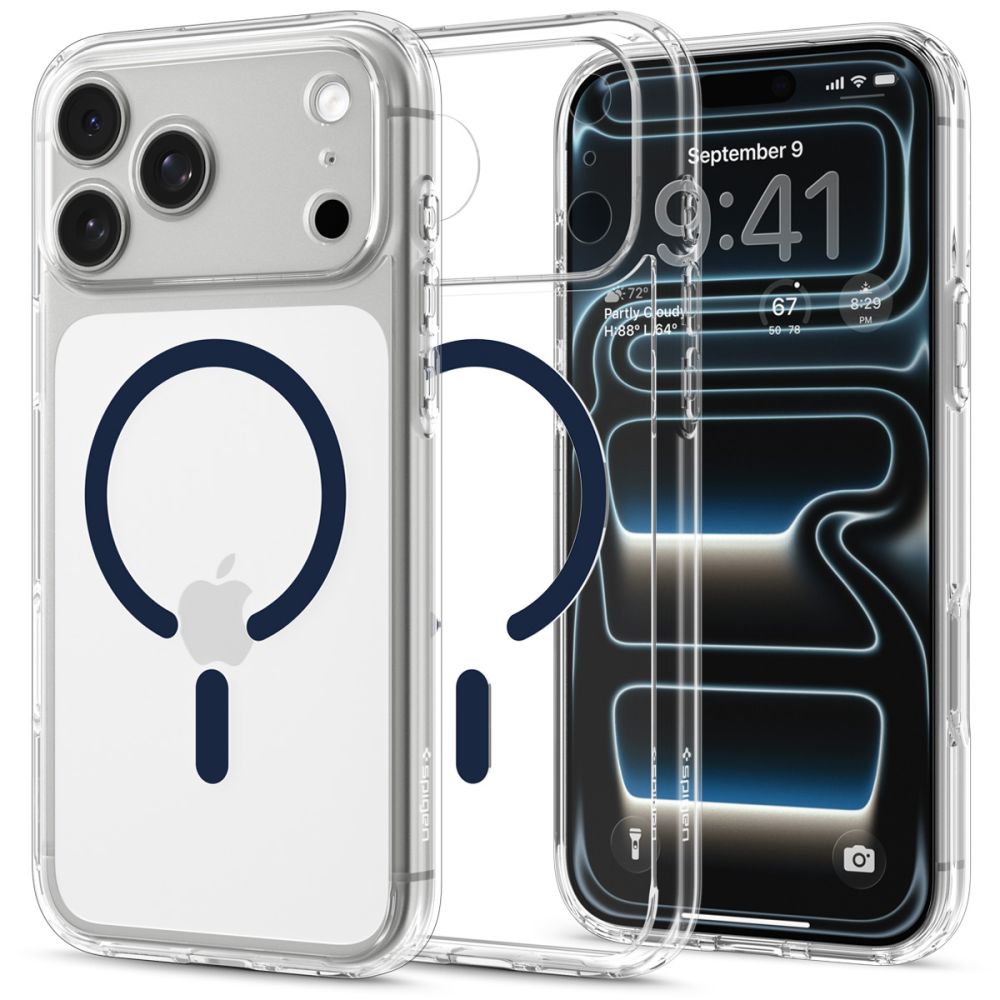 Husa Spigen Ultra Hybrid Mag cu MagSafe compatibila cu iPhone 18 Pro Max / 17 Pro Max, Albastru / Transparent