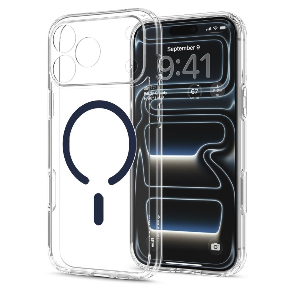 Husa Spigen Ultra Hybrid Mag cu MagSafe compatibila cu iPhone 18 Pro Max / 17 Pro Max, Albastru / Transparent