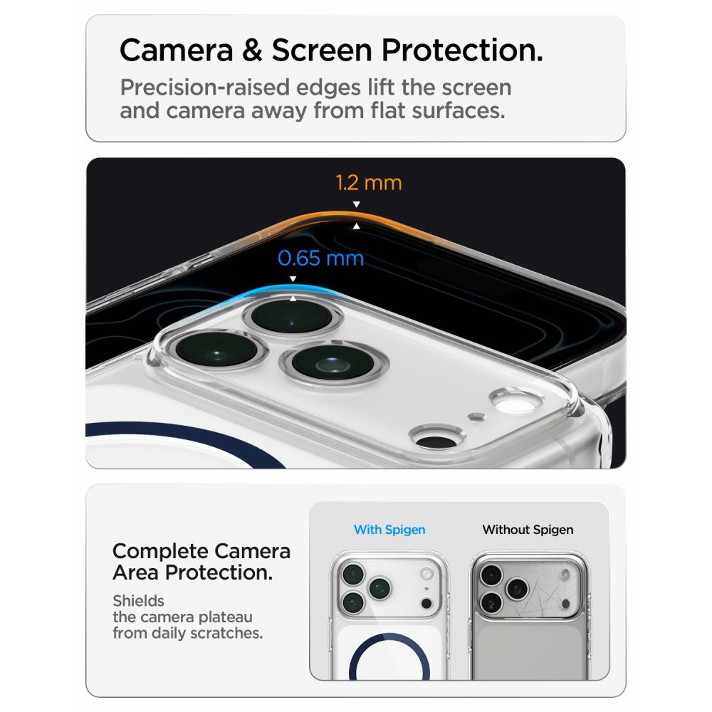 Husa Spigen Ultra Hybrid Mag cu MagSafe compatibila cu iPhone 18 Pro Max / 17 Pro Max, Albastru / Transparent