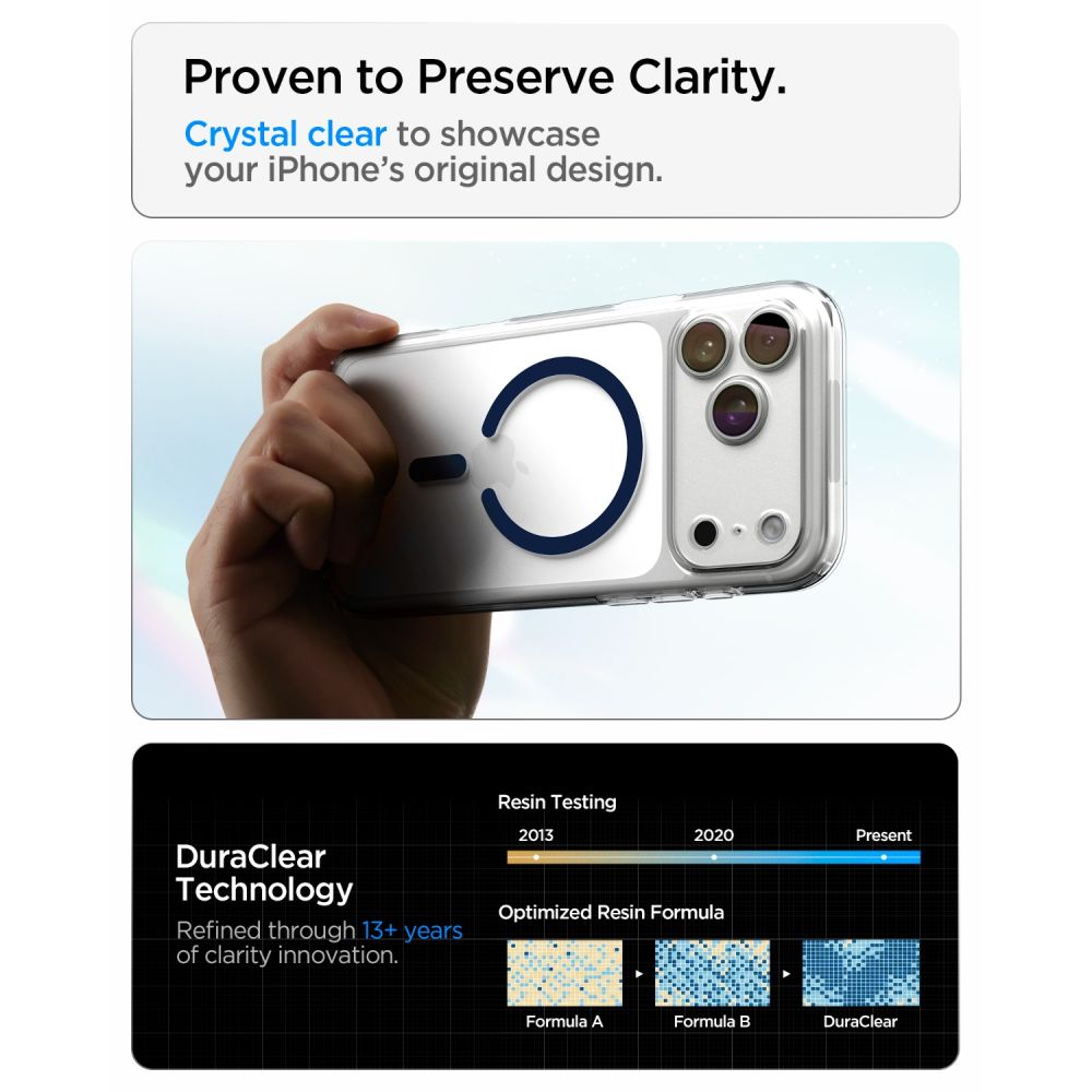 Husa Spigen Ultra Hybrid Mag cu MagSafe compatibila cu iPhone 18 Pro Max / 17 Pro Max, Albastru / Transparent
