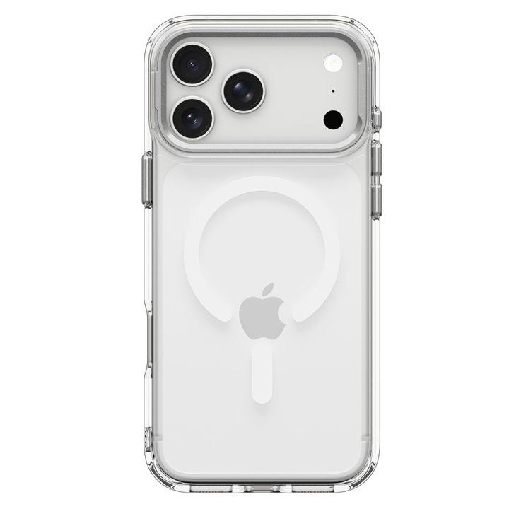 Husa Spigen Ultra Hybrid Optik S cu MagSafe compatibila cu iPhone 18 Pro Max / 17 Pro Max, Clear / Silver