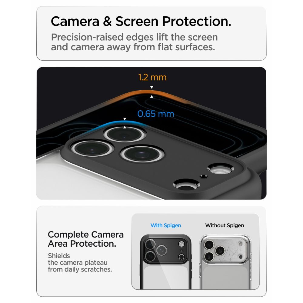 Husa Spigen Ultra Hybrid compatibila cu iPhone 18 Pro Max / 17 Pro Max, Matte Black