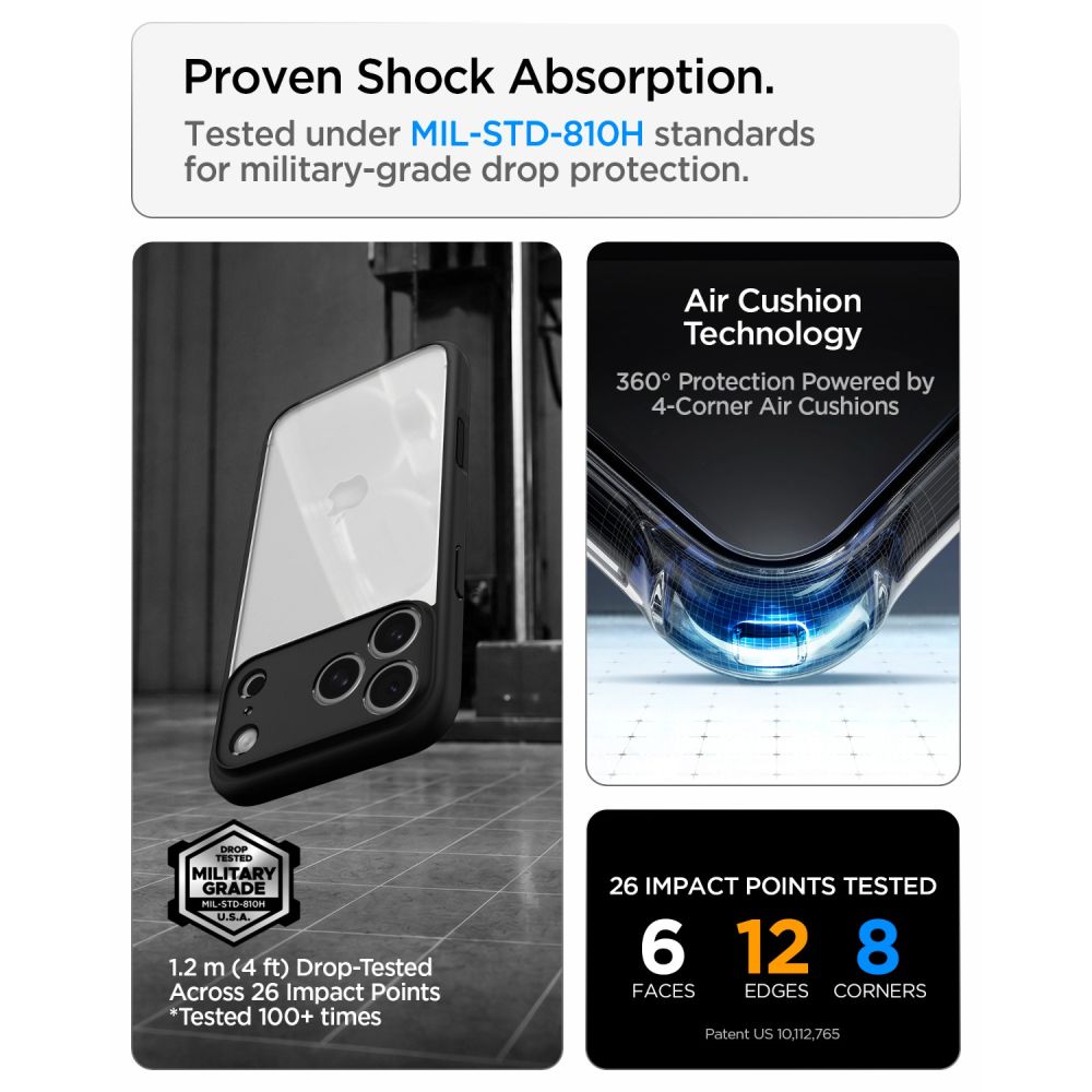 Husa Spigen Ultra Hybrid compatibila cu iPhone 18 Pro Max / 17 Pro Max, Matte Black