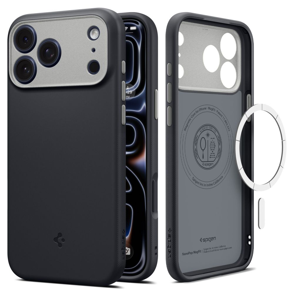 Husa Spigen Nano Pop cu MagSafe compatibila cu iPhone 18 Pro / 17 Pro, Negru