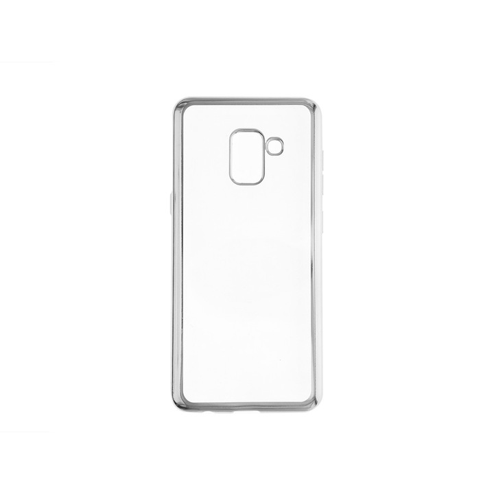 Силиконов гръб с лайсна CLEAR за Samsung Galaxy A5 (2018) / A8 (2018) A530, Сребрист