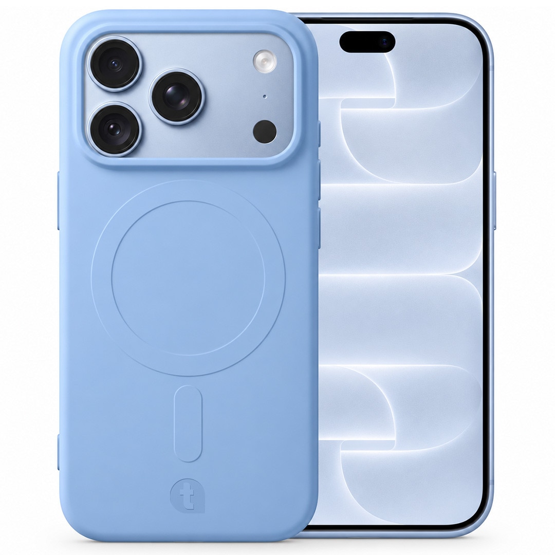 Husa de protectie TelefonulTau® pentru Apple iPhone 18 Pro / 17 Pro, compatibila MagSafe, Bumper Camera, Design Slim, Silicon Premium, Light Blue