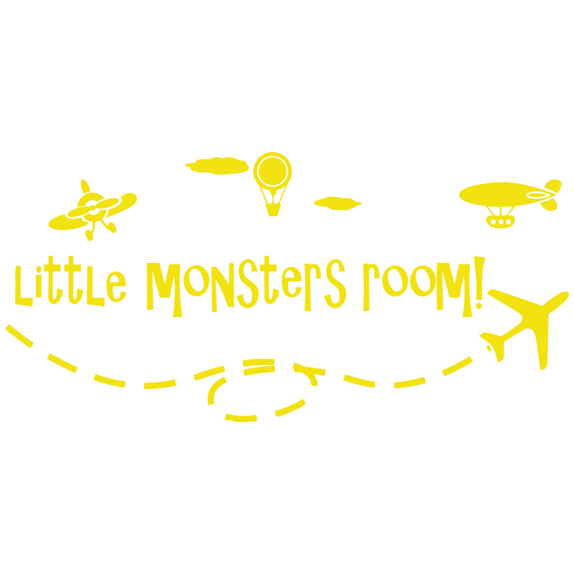 Sticker decorativ iStick, Little Monsters Room, 125x60cm, galben