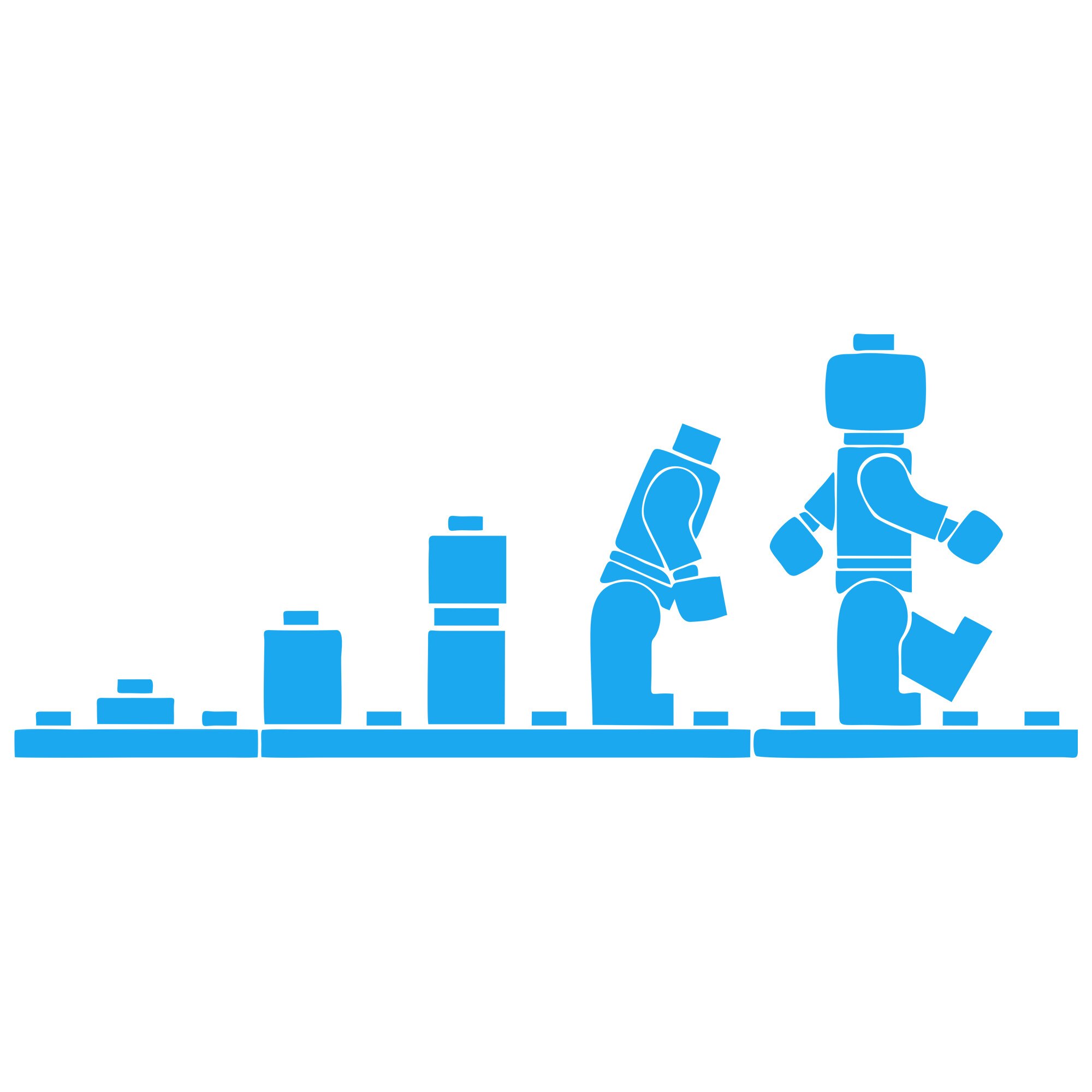 Sticker decorativ iStick, Lego Man, 90x36cm, bleu